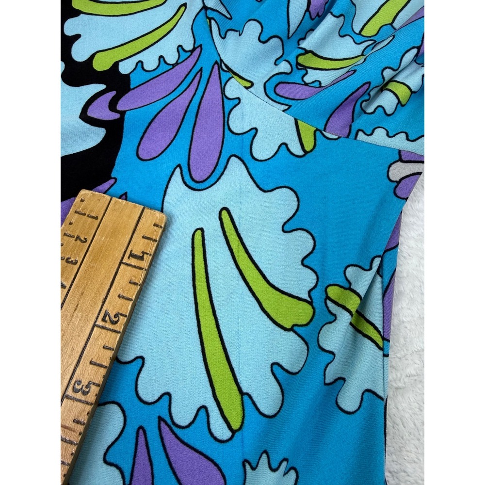 Dressbarn Womens Blue Purple Floral Paisley Shift Dress Size 16 3/4 Sleeve - Picture 6 of 9